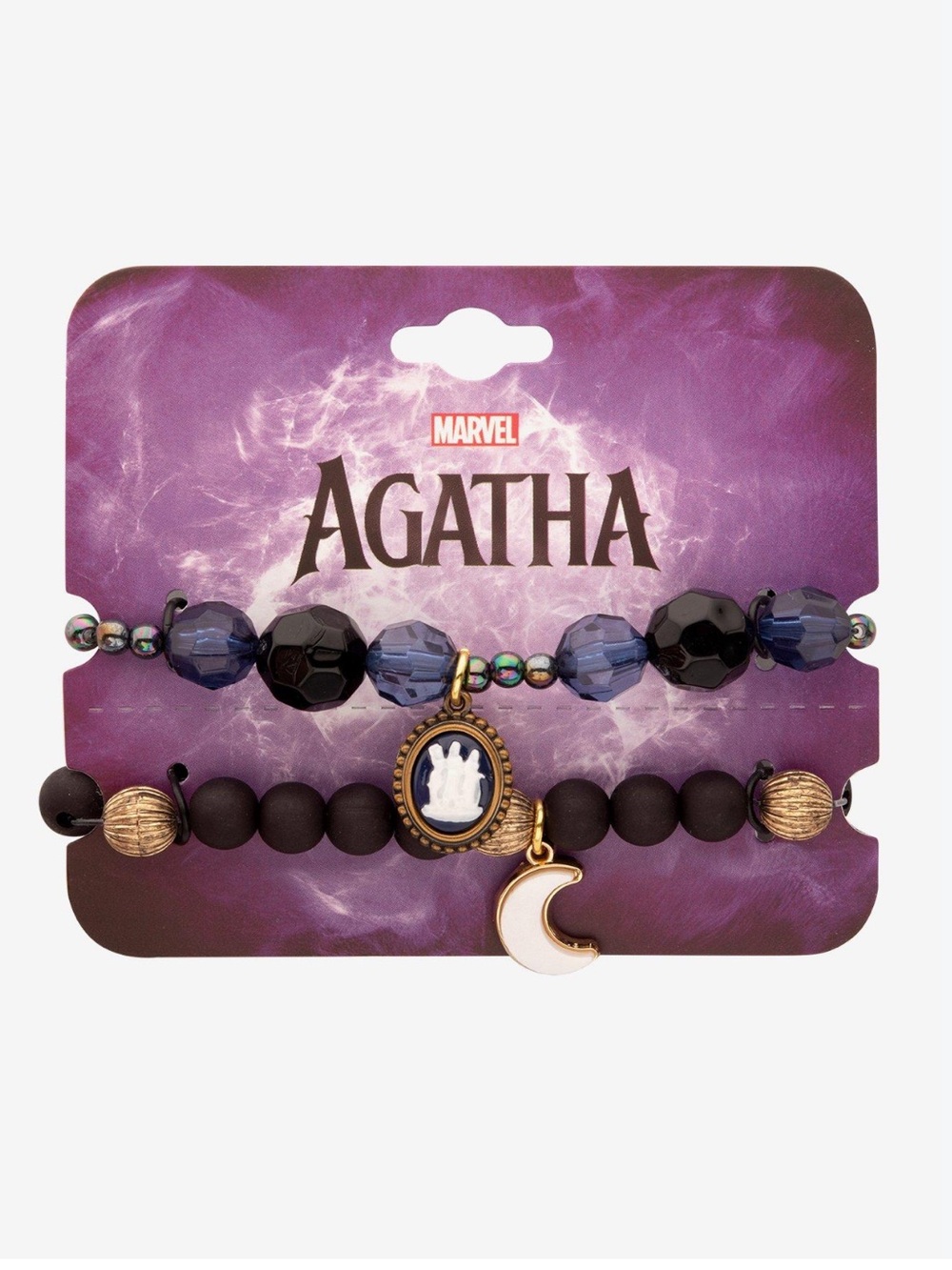 Marvel Agatha Purple and Gold Beaded Bracelet Set NWT